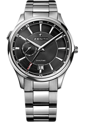 Zenith Watches - Elite Captain Dual Time Stainless Steel - Style No: 03.2130.682/22.M2130