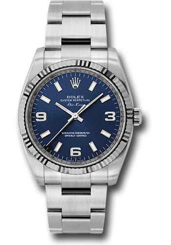 Rolex Watches - Air-King White Gold Fluted Bezel - Style No: 114234blao