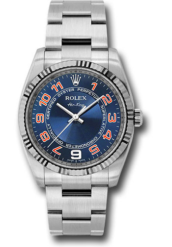 Rolex Watches - Air-King White Gold Fluted Bezel - Style No: 114234blcao