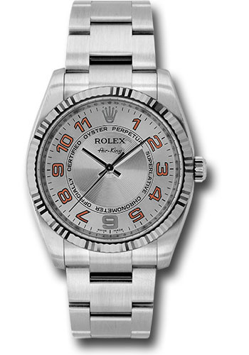 Rolex Watches - Air-King White Gold Fluted Bezel - Style No: 114234scao