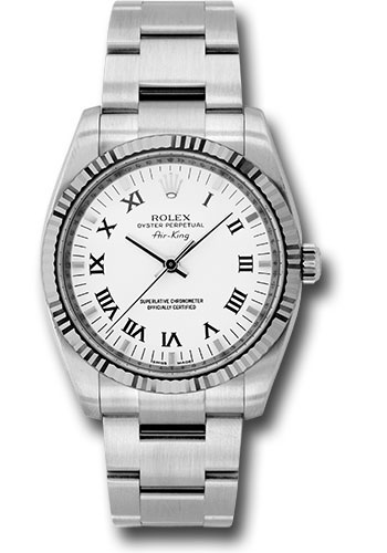 Rolex Watches - Air-King White Gold Fluted Bezel - Style No: 114234wro