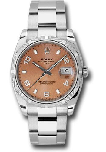 Rolex Watches - Date 34mm Engine Turned Bezel - Oyster Bracelet - Style No: 115210 pao