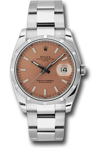 Rolex Watches - Date 34mm Engine Turned Bezel - Oyster Bracelet - Style No: 115210 pio