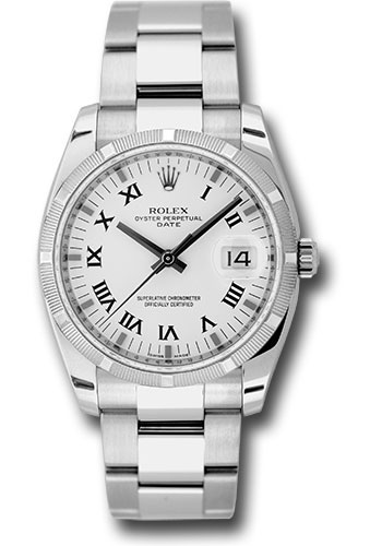 Rolex Watches - Date 34mm Engine Turned Bezel - Oyster Bracelet - Style No: 115210 wro