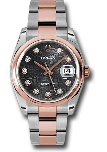 Rolex Watches - Datejust 36mm - Steel and Gold Pink Gold - Domed Bezel - Oyster - Style No: 116201 bkjdo