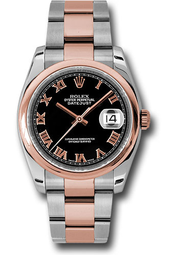 Rolex Watches - Datejust Mens - Steel and Gold Pink Gold - Domed Bezel - Oyster - Style No: 116201bkro