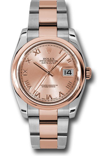 Rolex Watches - Datejust Mens - Steel and Gold Pink Gold - Domed Bezel - Oyster - Style No: 116201chro