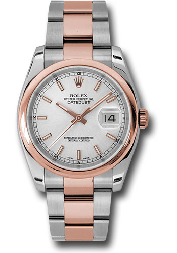 Rolex Watches - Datejust Mens - Steel and Gold Pink Gold - Domed Bezel - Oyster - Style No: 116201sso