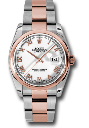 Rolex Watches - Datejust Mens - Steel and Gold Pink Gold - Domed Bezel - Oyster - Style No: 116201wro