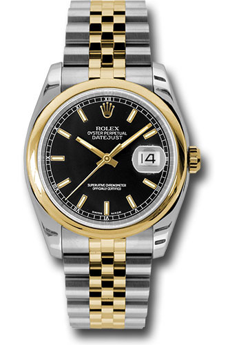 Rolex Watches - Datejust 36mm - Steel and Gold Yellow Gold - Domed Bezel - Jubilee - Style No: 116203 bksj