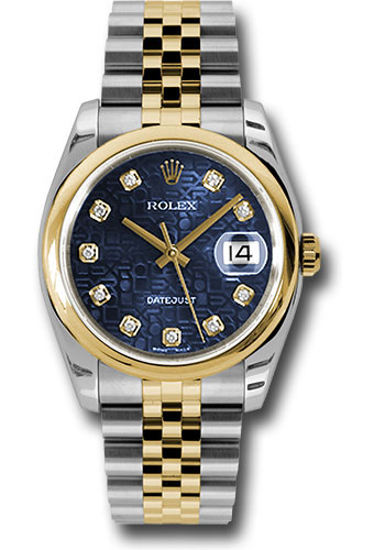 Rolex Watches - Datejust 36mm - Steel and Gold Yellow Gold - Domed Bezel - Jubilee - Style No: 116203 bljdj
