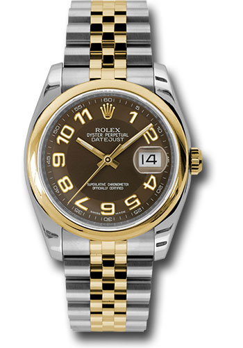 Rolex Watches - Datejust 36mm - Steel and Gold Yellow Gold - Domed Bezel - Jubilee - Style No: 116203 braj