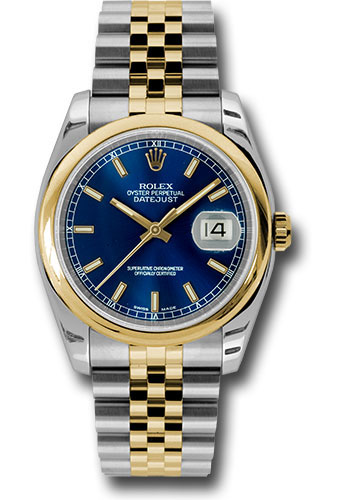 Rolex Watches - Datejust 36mm - Steel and Gold Yellow Gold - Domed Bezel - Jubilee - Style No: 116203 blsj