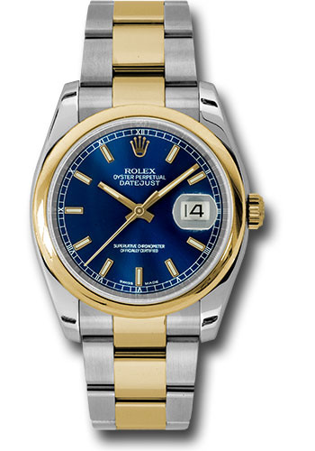 Rolex Watches - Datejust 36mm - Steel and Gold Yellow Gold - Domed Bezel - Oyster - Style No: 116203 blso
