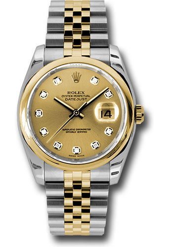 Rolex Watches - Datejust 36mm - Steel and Gold Yellow Gold - Domed Bezel - Jubilee - Style No: 116203 chdj