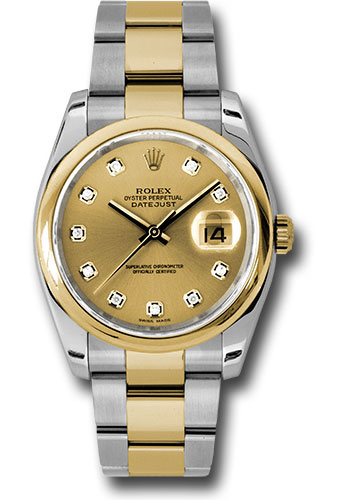 Rolex Watches - Datejust 36mm - Steel and Gold Yellow Gold - Domed Bezel - Oyster - Style No: 116203 chdo