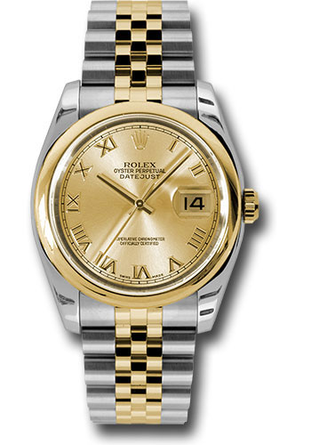 Rolex Watches - Datejust 36mm - Steel and Gold Yellow Gold - Domed Bezel - Jubilee - Style No: 116203 chrj