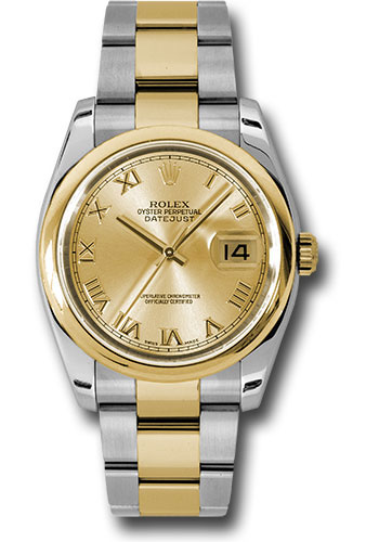 Rolex Watches - Datejust 36mm - Steel and Gold Yellow Gold - Domed Bezel - Oyster - Style No: 116203 chro