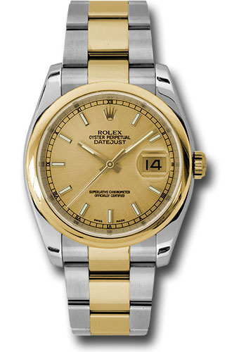 Rolex Watches - Datejust 36mm - Steel and Gold Yellow Gold - Domed Bezel - Oyster - Style No: 116203 chso