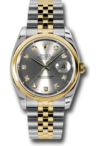 Rolex Watches - Datejust 36mm - Steel and Gold Yellow Gold - Domed Bezel - Jubilee - Style No: 116203 gdj