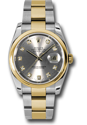 Rolex Watches - Datejust 36mm - Steel and Gold Yellow Gold - Domed Bezel - Oyster - Style No: 116203 gdo
