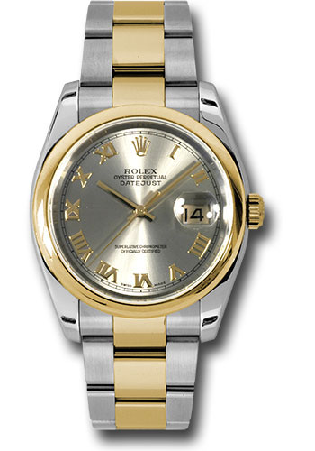 Rolex Watches - Datejust 36mm - Steel and Gold Yellow Gold - Domed Bezel - Oyster - Style No: 116203 gro