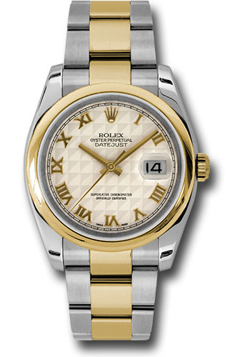 Rolex Watches - Datejust 36mm - Steel and Gold Yellow Gold - Domed Bezel - Oyster - Style No: 116203 ipro