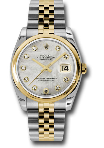 Rolex Watches - Datejust 36mm - Steel and Gold Yellow Gold - Domed Bezel - Jubilee - Style No: 116203 mdj