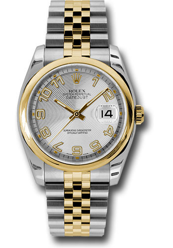Rolex Watches - Datejust 36mm - Steel and Gold Yellow Gold - Domed Bezel - Jubilee - Style No: 116203 scaj