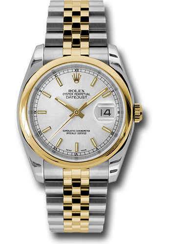 Rolex Watches - Datejust 36mm - Steel and Gold Yellow Gold - Domed Bezel - Jubilee - Style No: 116203 ssj