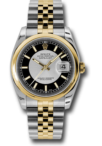 Rolex Watches - Datejust 36mm - Steel and Gold Yellow Gold - Domed Bezel - Jubilee - Style No: 116203 stbksj