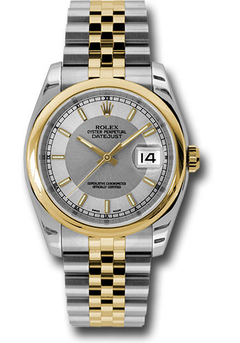 Rolex Watches - Datejust 36mm - Steel and Gold Yellow Gold - Domed Bezel - Jubilee - Style No: 116203 stsisj