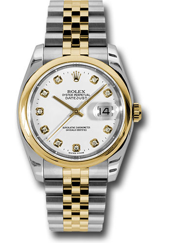 Rolex Watches - Datejust 36mm - Steel and Gold Yellow Gold - Domed Bezel - Jubilee - Style No: 116203 wdj