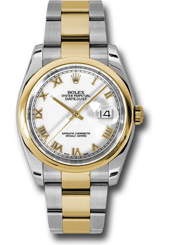 Rolex Watches - Datejust 36mm - Steel and Gold Yellow Gold - Domed Bezel - Oyster - Style No: 116203 wro