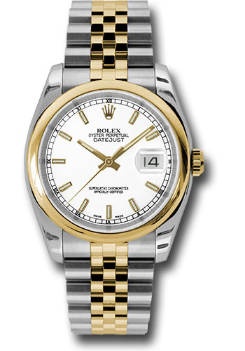 Rolex Watches - Datejust 36mm - Steel and Gold Yellow Gold - Domed Bezel - Jubilee - Style No: 116203 wsj