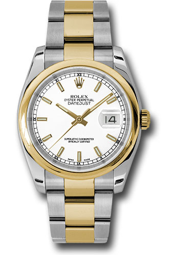Rolex Watches - Datejust 36mm - Steel and Gold Yellow Gold - Domed Bezel - Oyster - Style No: 116203 wso