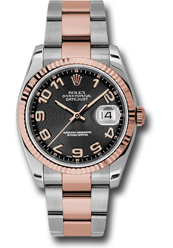 Rolex Watches - Datejust 36mm - Steel and Gold Pink Gold - Fluted Bezel - Oyster - Style No: 116231 bkcao