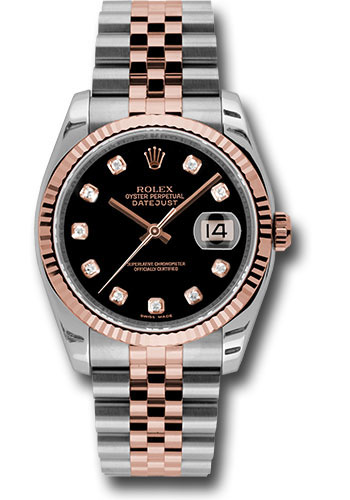 Rolex Watches - Datejust 36mm - Steel and Gold Pink Gold - Fluted Bezel - Jubilee - Style No: 116231 bkdj