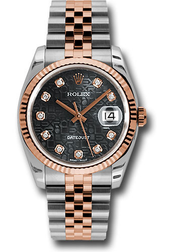 Rolex Watches - Datejust 36mm - Steel and Gold Pink Gold - Fluted Bezel - Jubilee - Style No: 116231 bkjdj