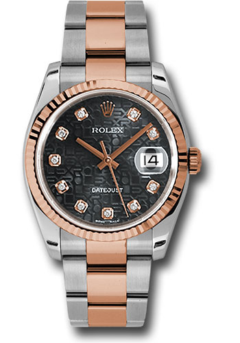 Rolex Watches - Datejust 36mm - Steel and Gold Pink Gold - Fluted Bezel - Oyster - Style No: 116231 bkjdo