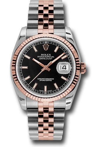 Rolex Watches - Datejust Mens - Steel and Gold Pink Gold - Fluted Bezel - Jubilee - Style No: 116231bksj