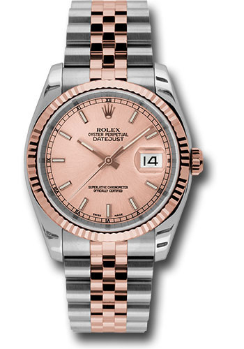 Rolex Watches - Datejust Mens - Steel and Gold Pink Gold - Fluted Bezel - Jubilee - Style No: 116231chsj