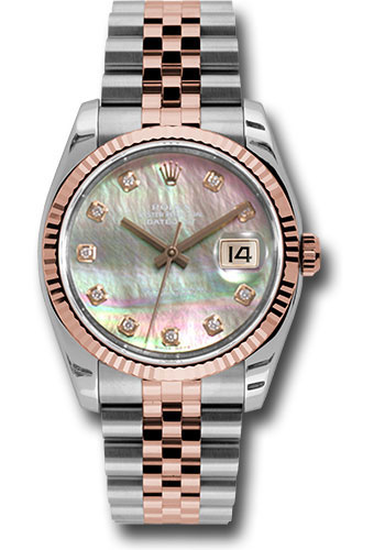 Rolex Watches - Datejust 36mm - Steel and Gold Pink Gold - Fluted Bezel - Jubilee - Style No: 116231 dkmdj