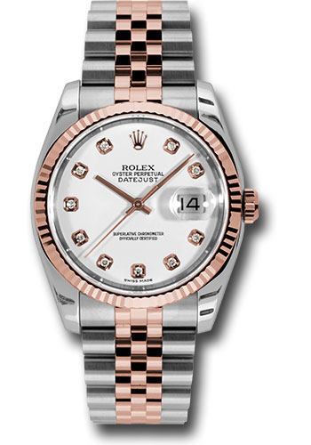 Rolex Watches - Datejust Mens - Steel and Gold Pink Gold - Fluted Bezel - Jubilee - Style No: 116231wdj