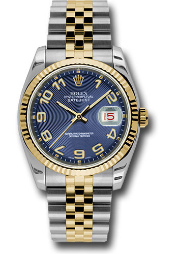 Rolex Watches - Datejust Mens - Steel and Gold Yellow Gold - Fluted Bezel - Jubilee - Style No: 116233blcaj