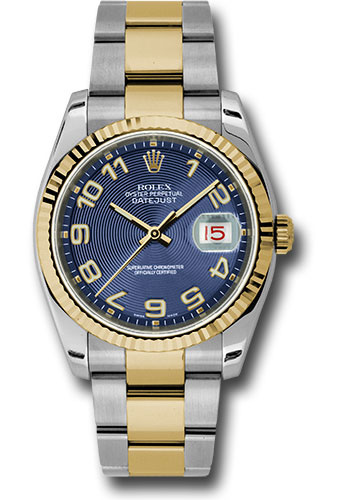 Rolex Watches - Datejust Mens - Steel and Gold Yellow Gold - Fluted Bezel - Oyster - Style No: 116233blcao