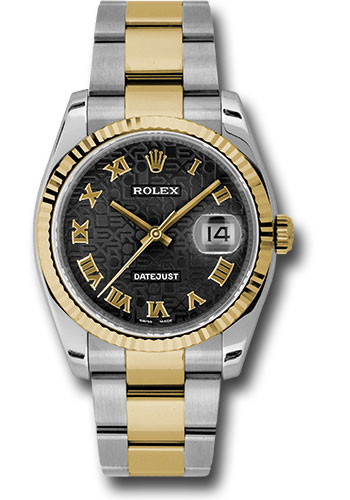 Rolex Watches - Datejust Mens - Steel and Gold Yellow Gold - Fluted Bezel - Oyster - Style No: 116233bkjro