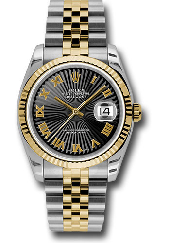 Rolex Watches - Datejust Mens - Steel and Gold Yellow Gold - Fluted Bezel - Jubilee - Style No: 116233bksbrj