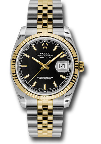 Rolex Watches - Datejust Mens - Steel and Gold Yellow Gold - Fluted Bezel - Jubilee - Style No: 116233bksj