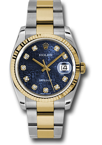 Rolex Watches - Datejust Mens - Steel and Gold Yellow Gold - Fluted Bezel - Oyster - Style No: 116233bljdo